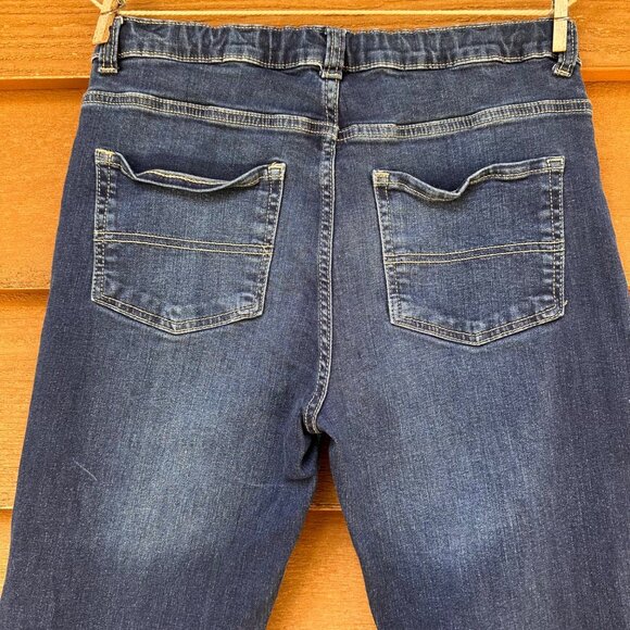 Childrens Place Boys Size 16 Stretch Adjustable Waist Straight Leg Dark Wash Jea - Picture 9 of 15